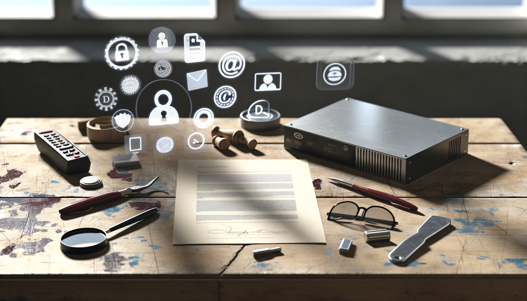 Digitale Ursprungszeugnisse auf einem Schreibtisch mit modernen Bürogeräten